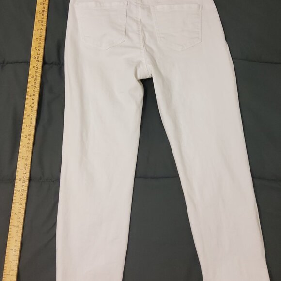Solid White Soft Stretch Straight Cotton Skinny Jeans Size 8P EUC - Picture 8 of 14
